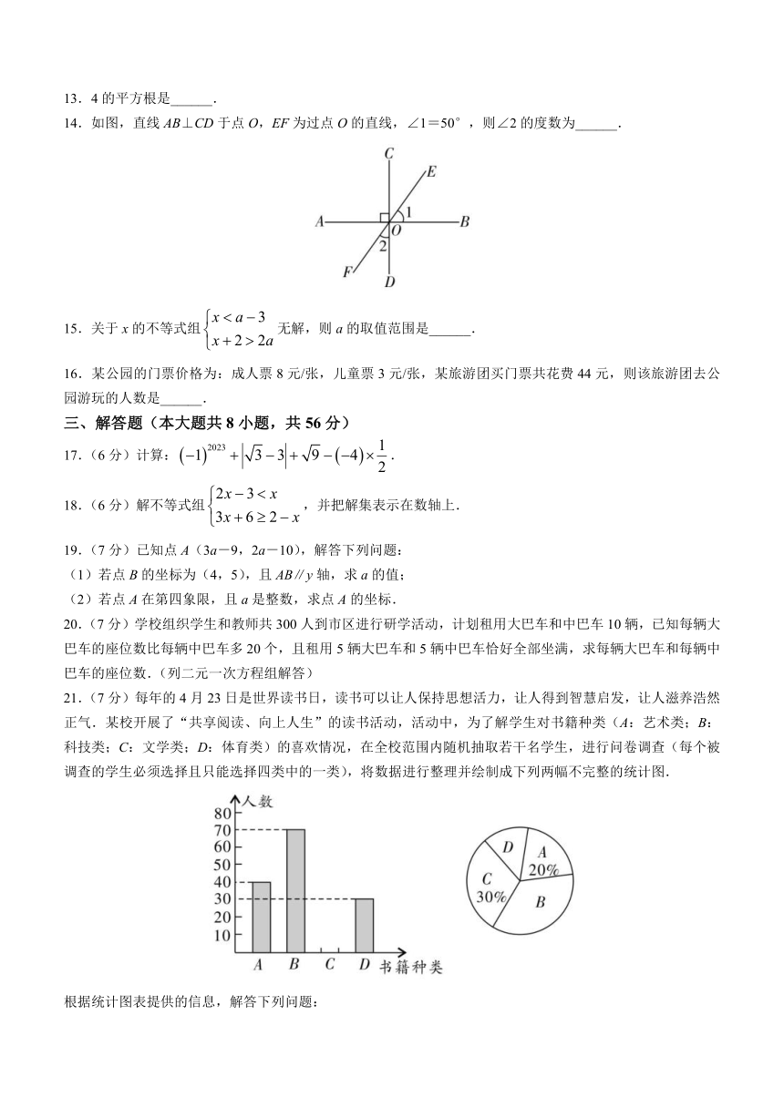 云南省玉溪市峨山县2022-2023学年七年级下学期期末数学试题（含答案）