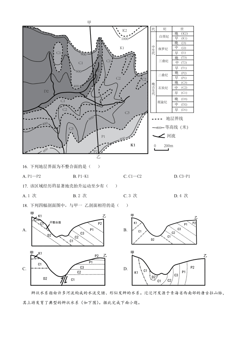 山东省邹平市重点中学2023-2024学年高二上学期9月开学考试地理试题（原卷版+解析版）