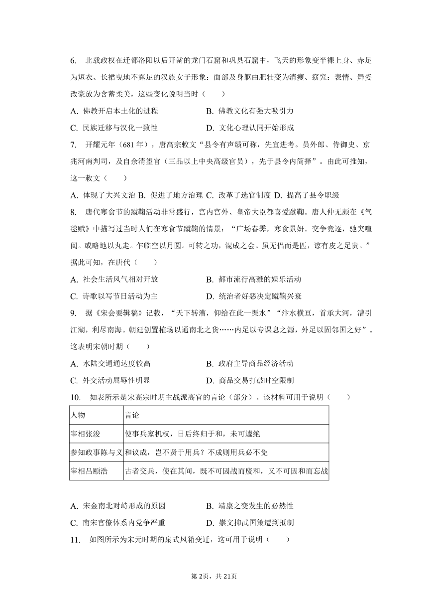 2022-2023学年吉林省白山市六盟校联考高二（下）期末历史试卷（含解析）