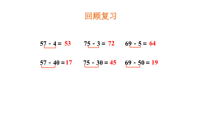 小学数学冀教版一下5.8 两位数减一位数（退位）课件（17张PPT)