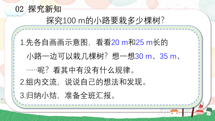 人教版五年级数学上册7.1 植树问题（1）(教学课件)(共23张PPT)