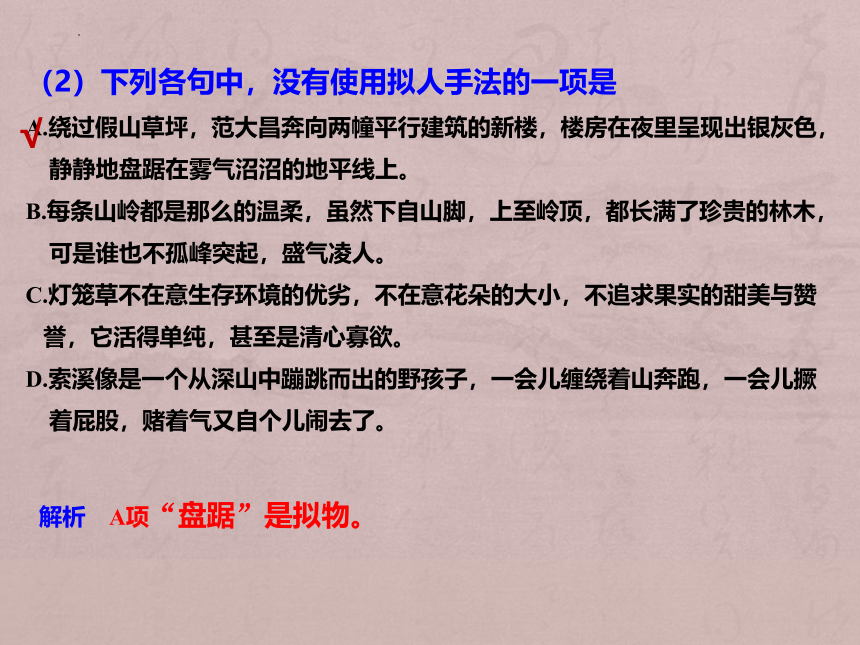 2024届高考语文复习：修辞手法 课件(共53张PPT)