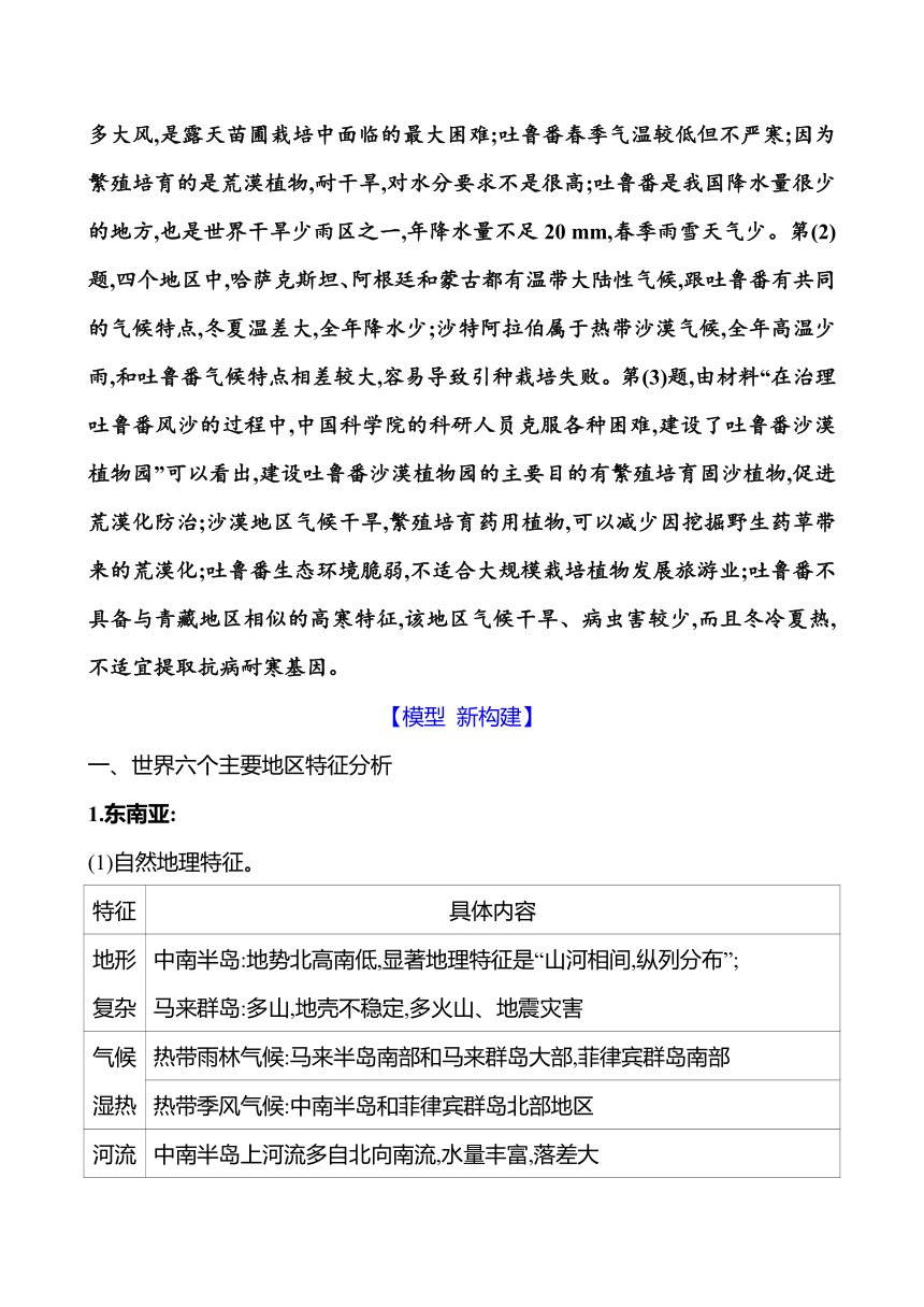 2024届高三地理一轮复习系列 模块素养提升之三　落实区域认知,分析特征,评估决策（含解析）