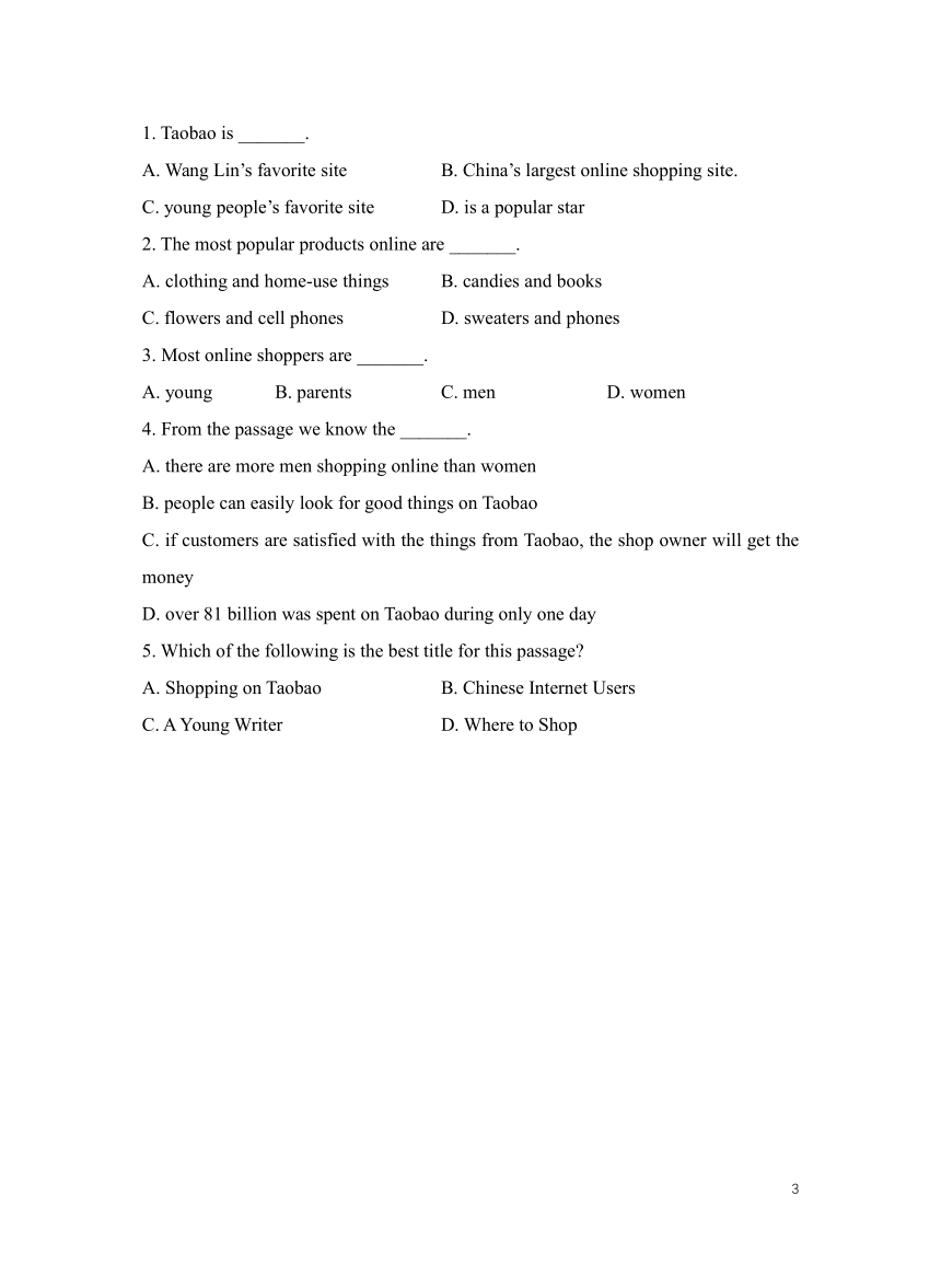 初中英语外研版七下Module 5 Shopping.Unit 3 Language in use作业（含解析）