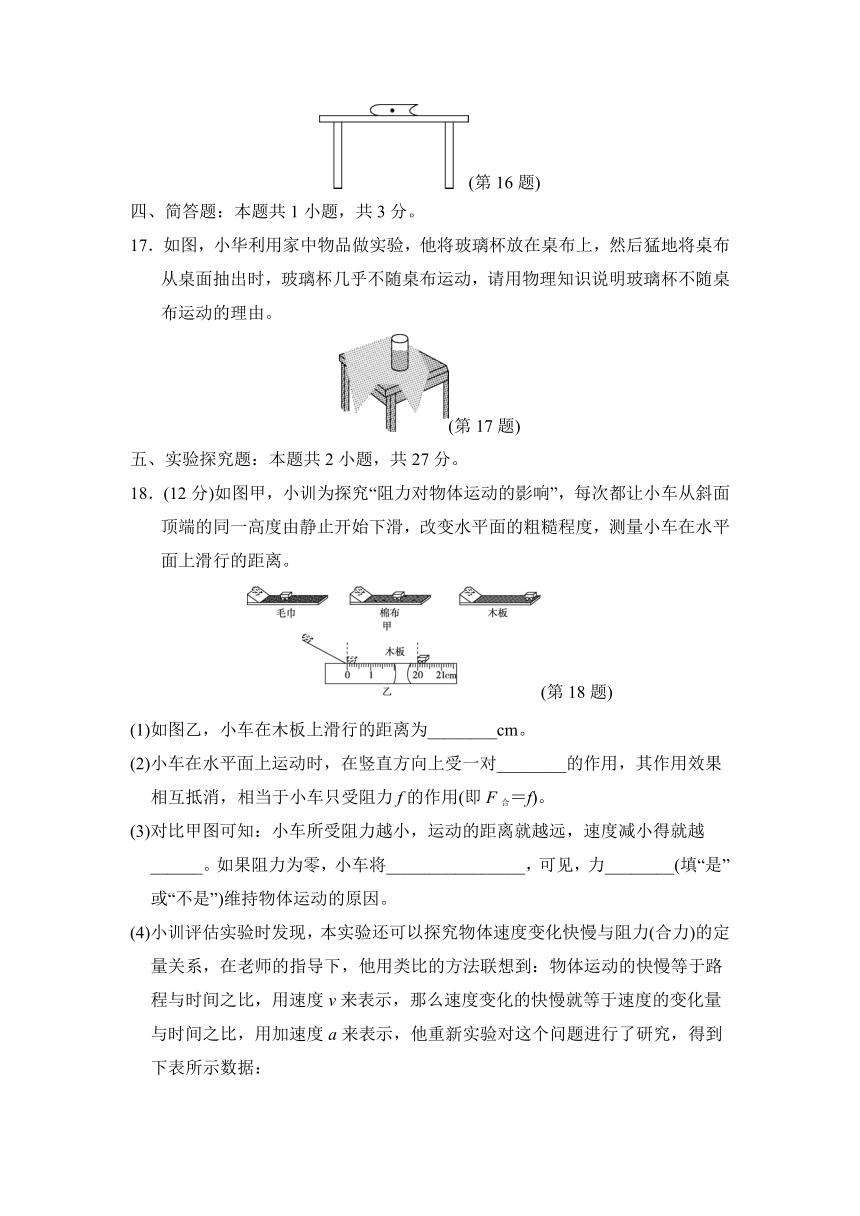 沪科版物理八年级下册第七章学情评估试题（含答案）