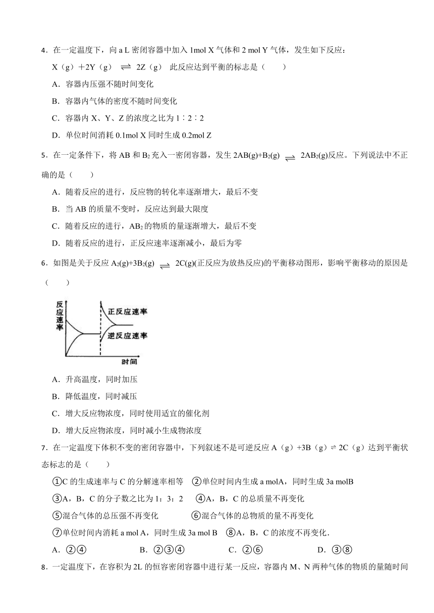 2.2 化学反应的方向与限度 课后练习（含解析） 2023-2024学年高二上学期化学苏教版（2019）选择性必修1