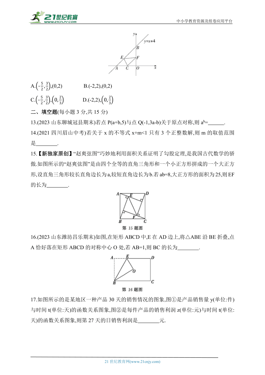 2024青岛版数学八年级下学期--期末素养综合测试(一)（含解析）