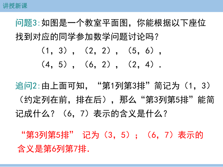 初中数学人教七下7.1.1 有序数对 课件(共19张PPT)