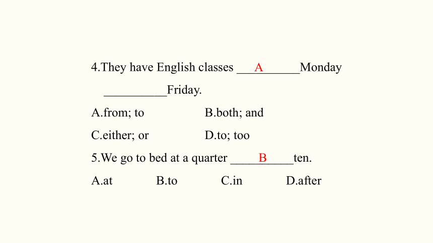 Unit 2 What time do you go to school? Section B (3a~Self Check) 课件 (共28张PPT)2023-2024学年人教版英语七年级下册