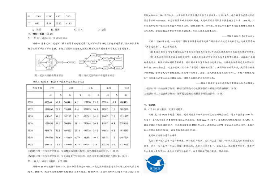 内蒙古自治区呼和浩特市剑桥中学2023-2024学年高二下学期第一次月考历史试题（含解析）