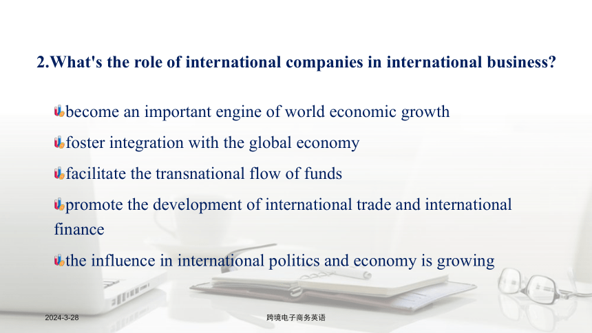 Lesson 2International Companies 课件(共53张PPT）- 《跨境电子商务英语》同步教学（重庆大学·2022）