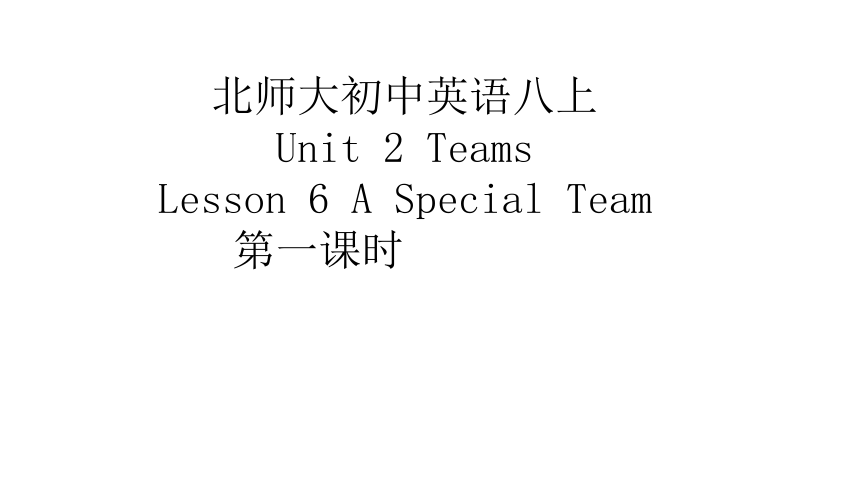 Unit 2 Teams Lesson 6 A Special Team课件(共16张PPT)