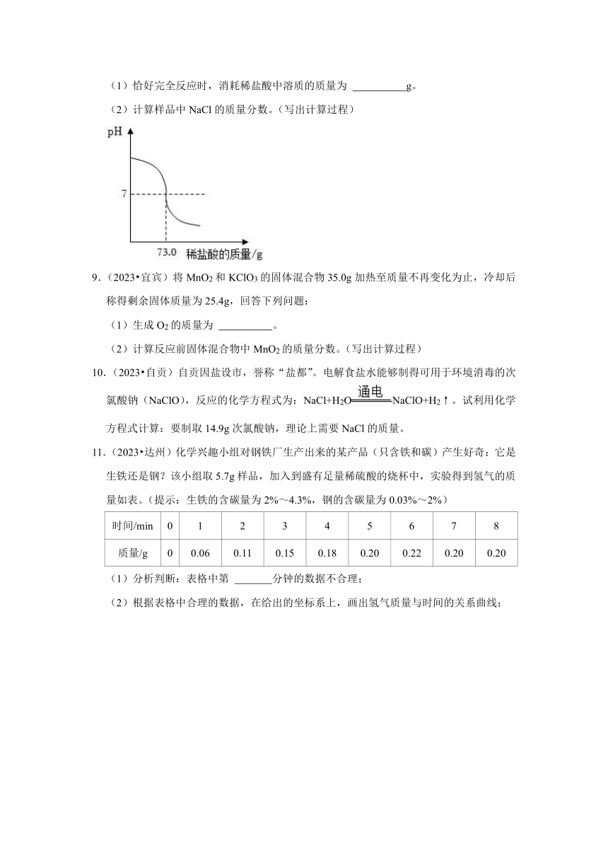 四川省各市2023年中考化学真题分类分层汇编-02计算题(含解析)