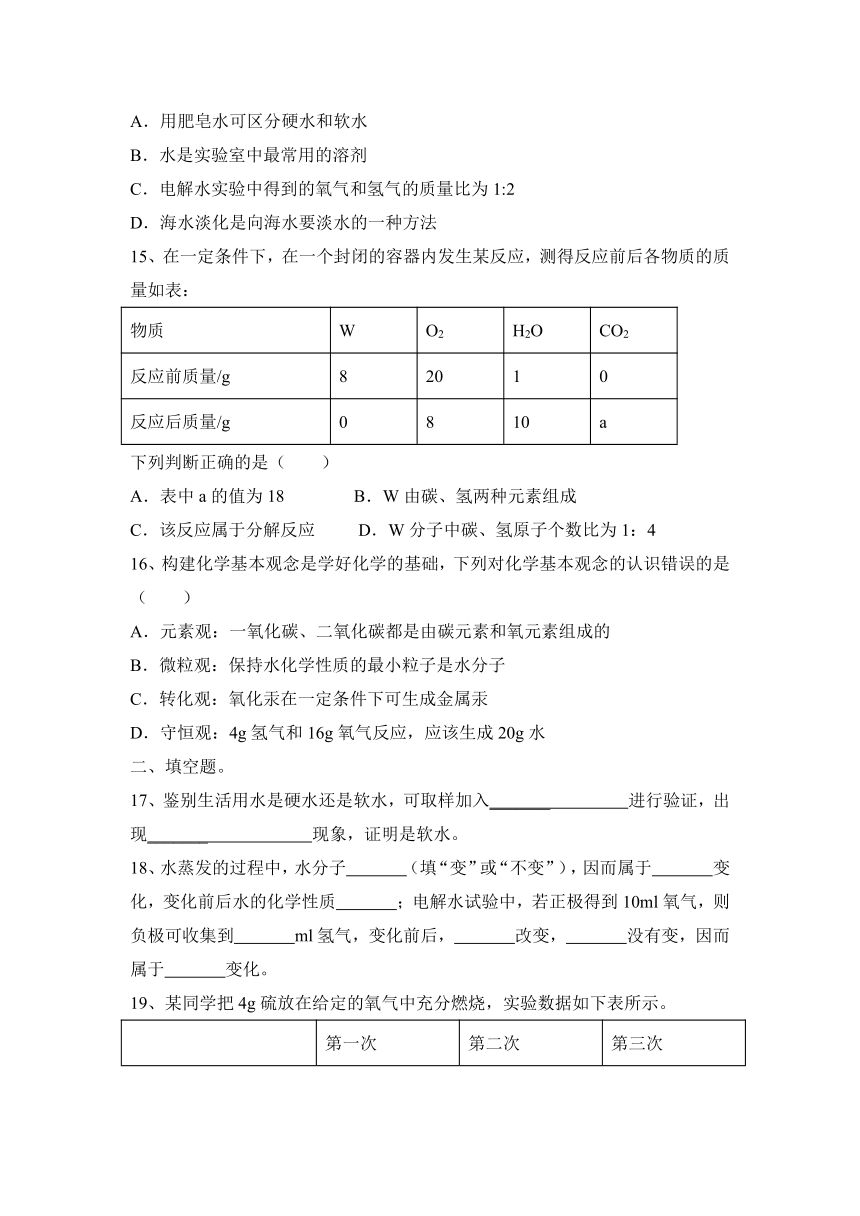 2023—2024学年科粤版（2012）化学九年级上册第4章  生命之源—水 同步题(含答案)