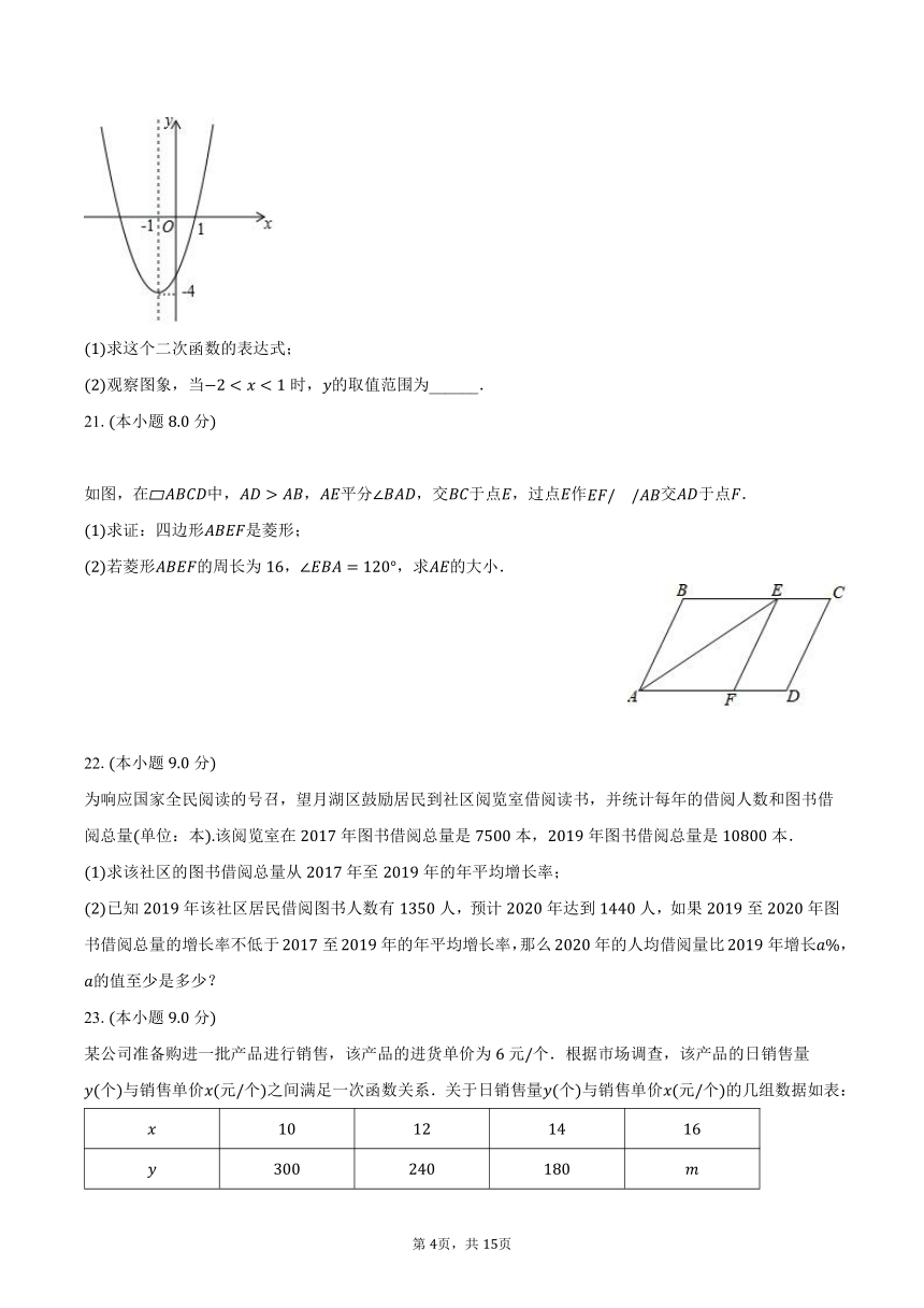 2023-2024学年湖南省长沙外国语学校九年级（上）入学数学试卷（含解析）