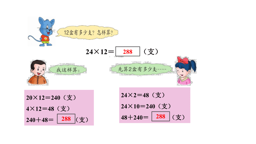 小学数学冀教版三下2.1   两位数乘两位数（不进位）的乘法课件（15张PPT)