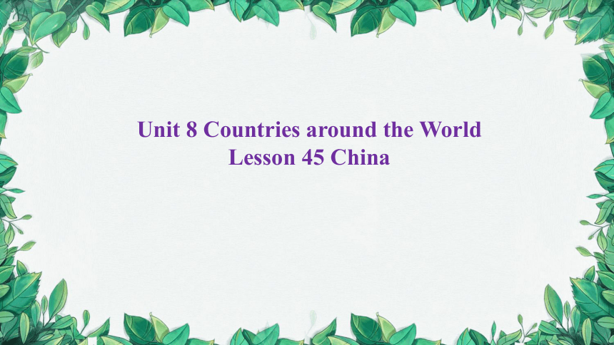 冀教版英语七年级上册 Unit 8  Countries around the World Lesson 45 课件(共30张PPT)