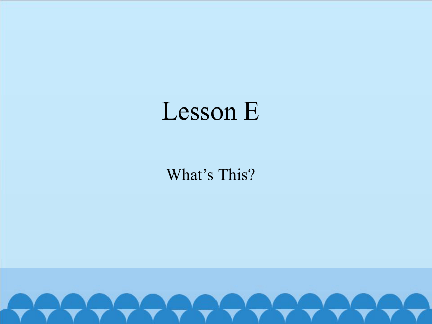Lesson E  What's This   课件(共13张PPT)