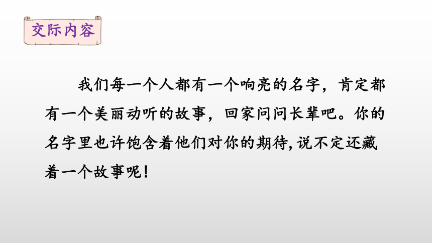 统编版语文三年级上册 口语交际：名字里的故事  课件(共16张PPT)