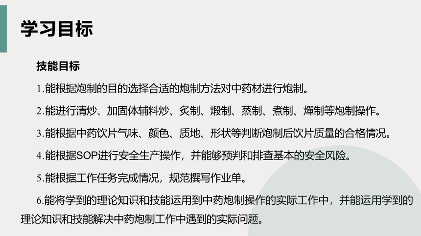 3.5中药炮制 课件(共31张PPT)-《中药提取物生产技术》同步教学（劳动版）