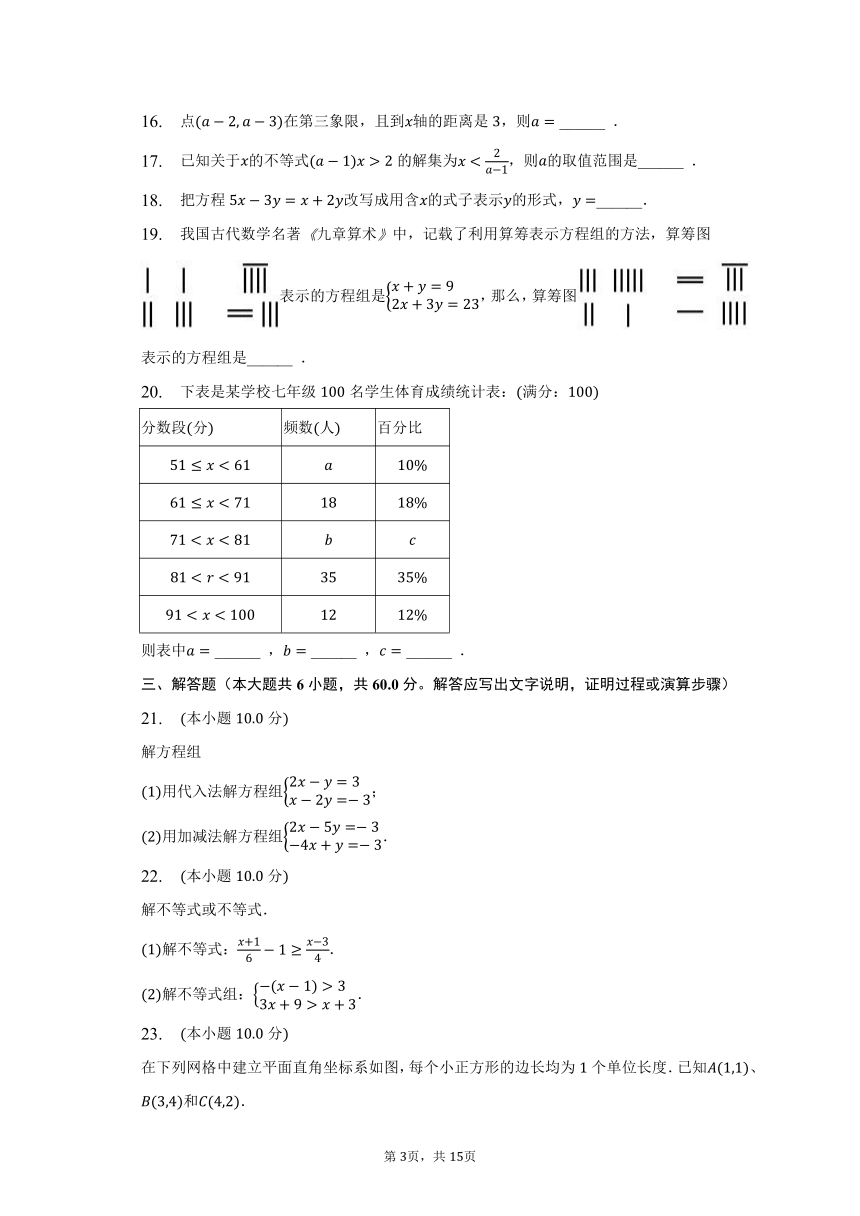 2022-2023学年河北省石家庄市藁城区七年级（下）期末数学试卷（含解析）