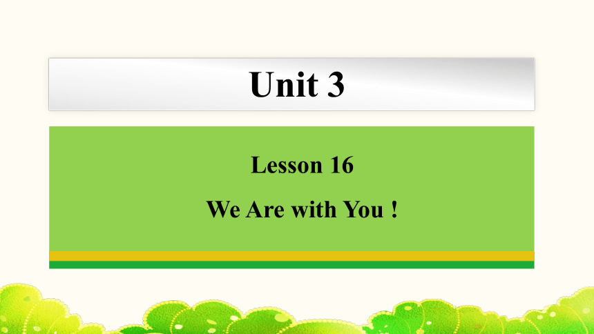 Unit 3 Lesson 16 We Are with You ! 课件(共23张PPT) 2023-2024学年冀教版英语七年级下册