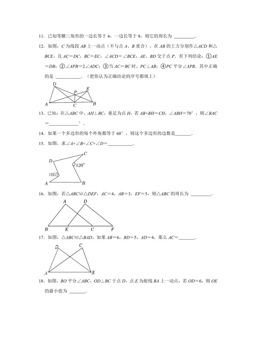 2023-2024学年甘肃省武威市凉州区南安九年制学校八年级（上）期中数学试卷（含解析）