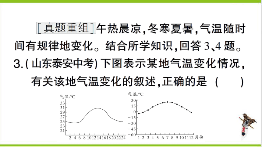 【掌控课堂-同步作业】人教版地理七(上)第三章 天气与气候 周末小卷3 (课件版)