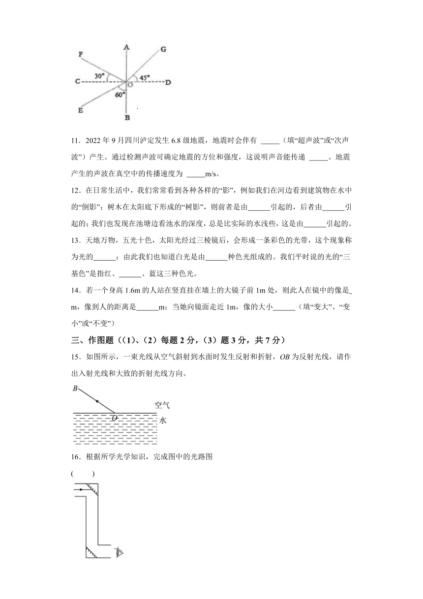 广东省茂名市博雅中学2023-2024学年八年级上学期期中考试物理试题（含解析）
