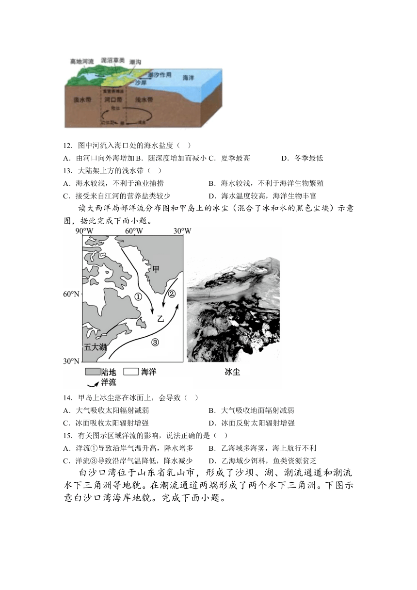 山东省邹平市重点中学2023-2024学年高一上学期第二次月考地理试题（含答案解析）