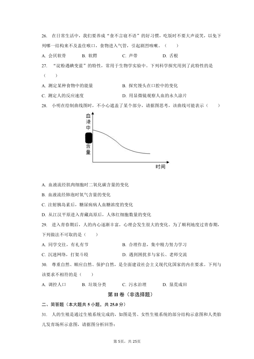 2022-2023学年陕西省榆林市定边县七年级（下）期末生物试卷（含解析）