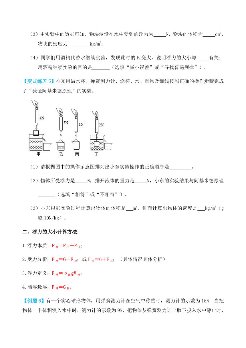 人教版八年级物理下册10.2阿基米德原理（讲义）（含解析）