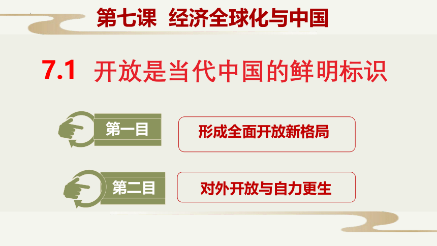 7.1开放是当代中国的鲜明标识课件-2023-2024学年高中政治统编版选择性必修一当代国际政治与经