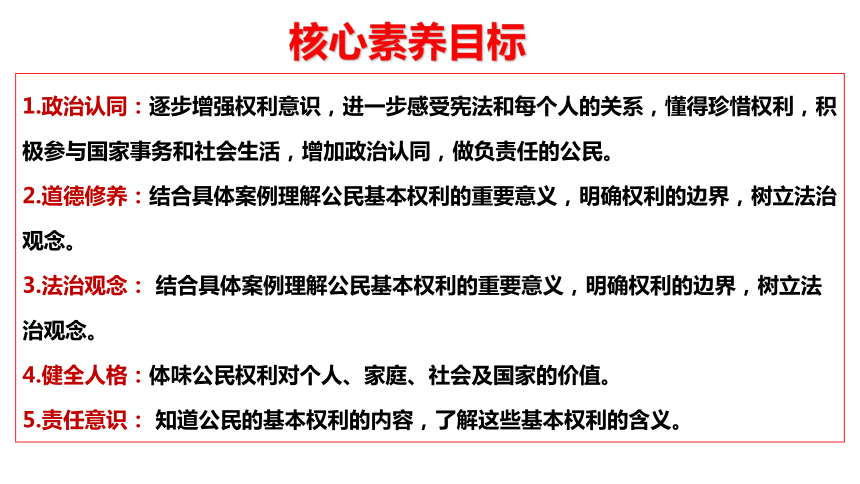 （核心素养目标）3.1公民基本权利 课件（共31张PPT）