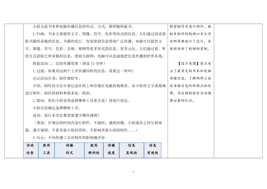 教科版六年级科学上册 第7课《信息的交流传播》（表格式教案）