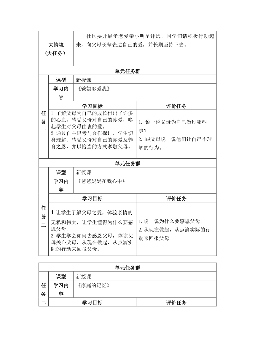 【大单元整体教学设计】统编版道德与法治三年级上册第四单元 教学设计（PDF版）