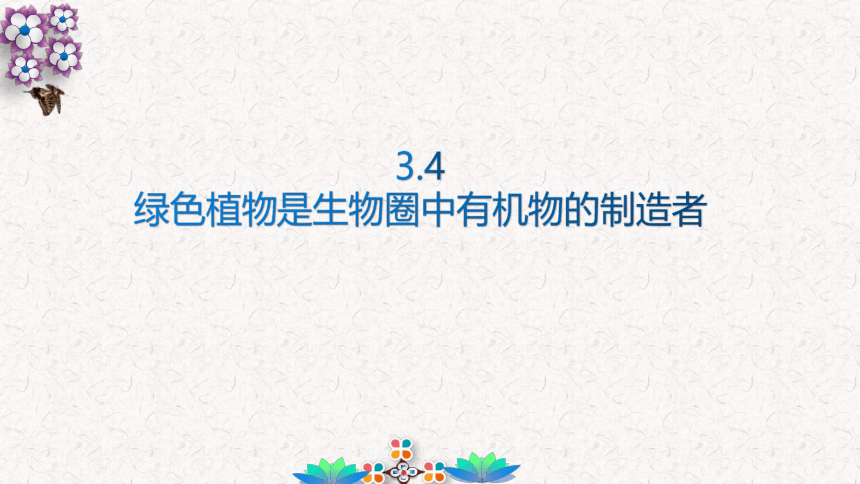 3.4 绿色植物是生物圈中的有机物的制造者-2023-2024学年七年级生物优质课件（人教版）(共17张PPT)