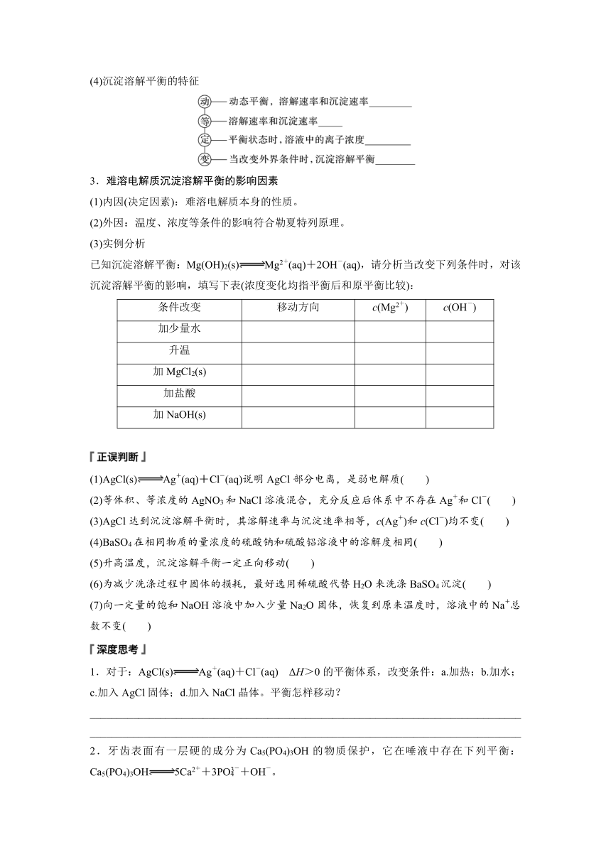 第三章　第四节　第1课时　难溶电解质的沉淀溶解平衡  学案 （含答案）—2023-2024学年（人教版2019）高中化学选择性必修1