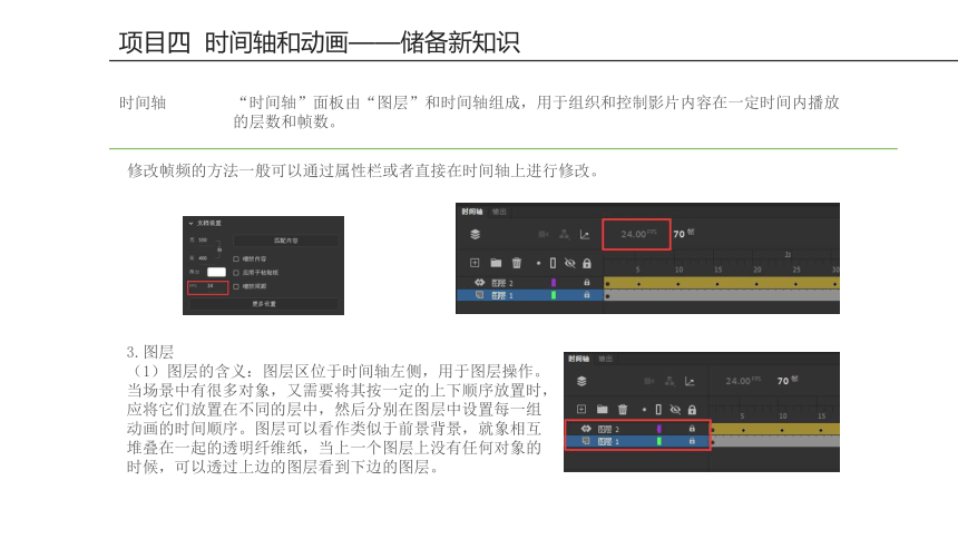 项目四 时间轴和动画 课件(共60张PPT)-《二维动画设计软件应用（Animate 2022） 》同步教学（电子工业版）