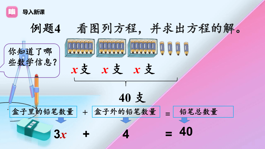 《解稍复杂的方程》课件(共16张PPT)　　　人教版五年级上册数学