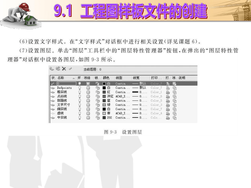 课题9  建筑施工图的绘制 课件(共47张PPT)- 《建筑CAD（AutoCAD2012）》同步教学（国防科大版）