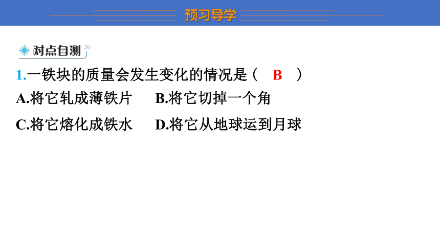 5.1 质量 (共21张PPT)沪科版八年级上册物理