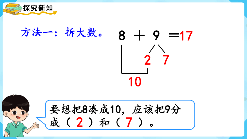 【最新教材插图】人教版数学一上 8.3《8、7、6加几（2）》课件(共15张PPT)