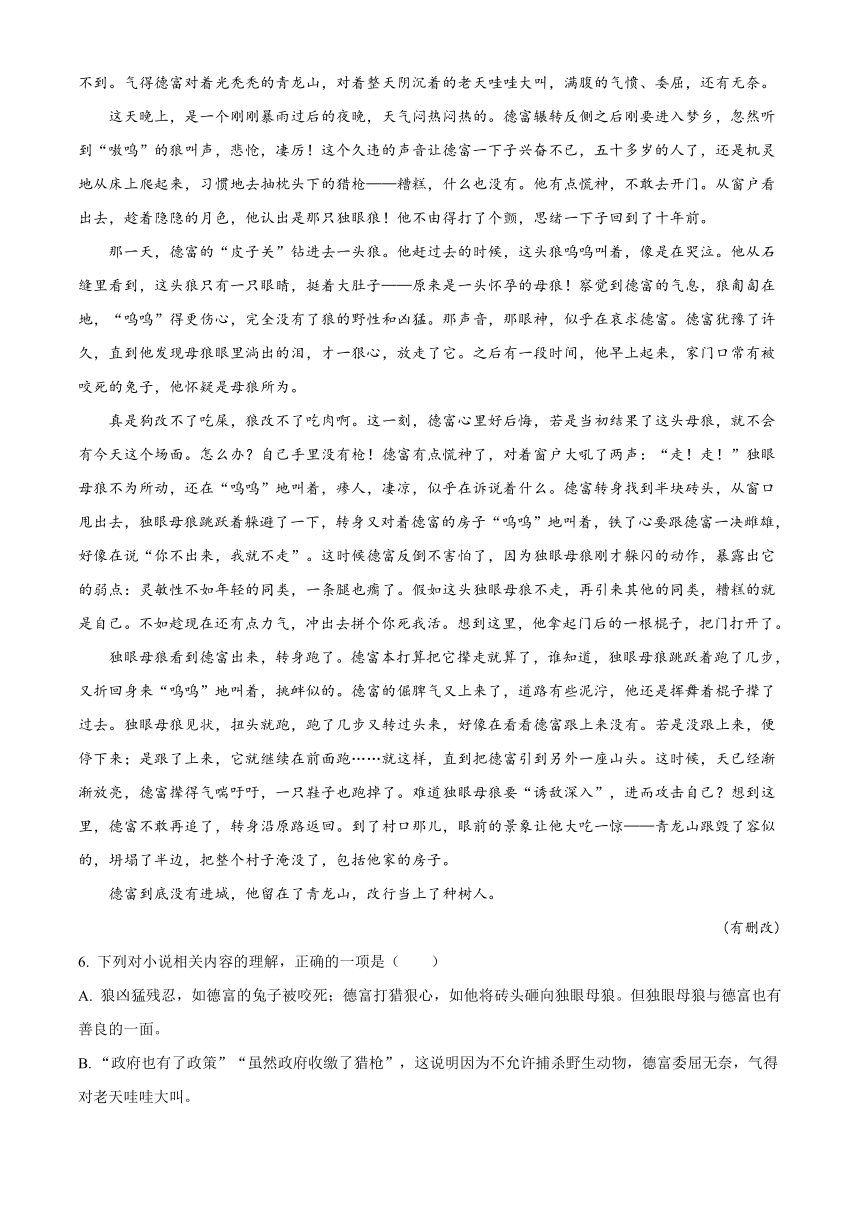 广东省雷州市名校2023-2024学年高二上学期开学检测语文试题（原卷版+解析版）