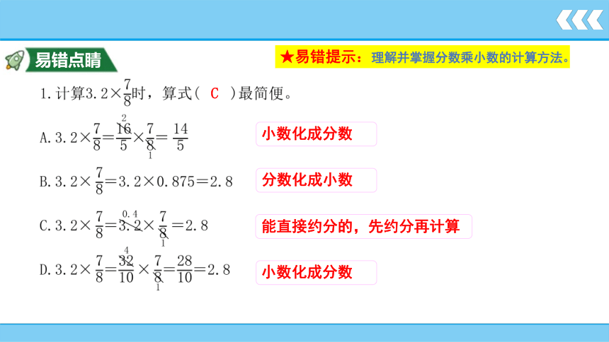 1.3 分数乘小数    课件（共12张PPT)　　人教版六年级上册数学