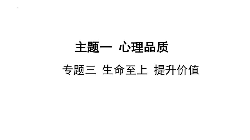 2024年中考道德与法治二轮总复习课件(共86张PPT)：专题三  生命至上  提升价值