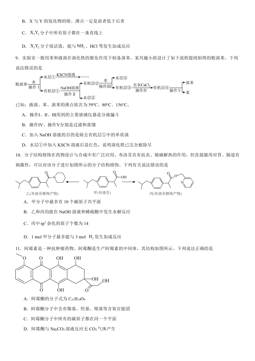 第1章 有机化合物的结构与性质 烃 单元检测（含解析） 2022-2023学年高二化学鲁科版（2019）选择性必修3