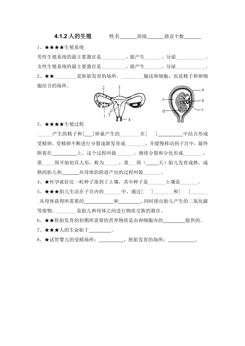 生物知识点默写（含答案） 人教版生物七年级下册