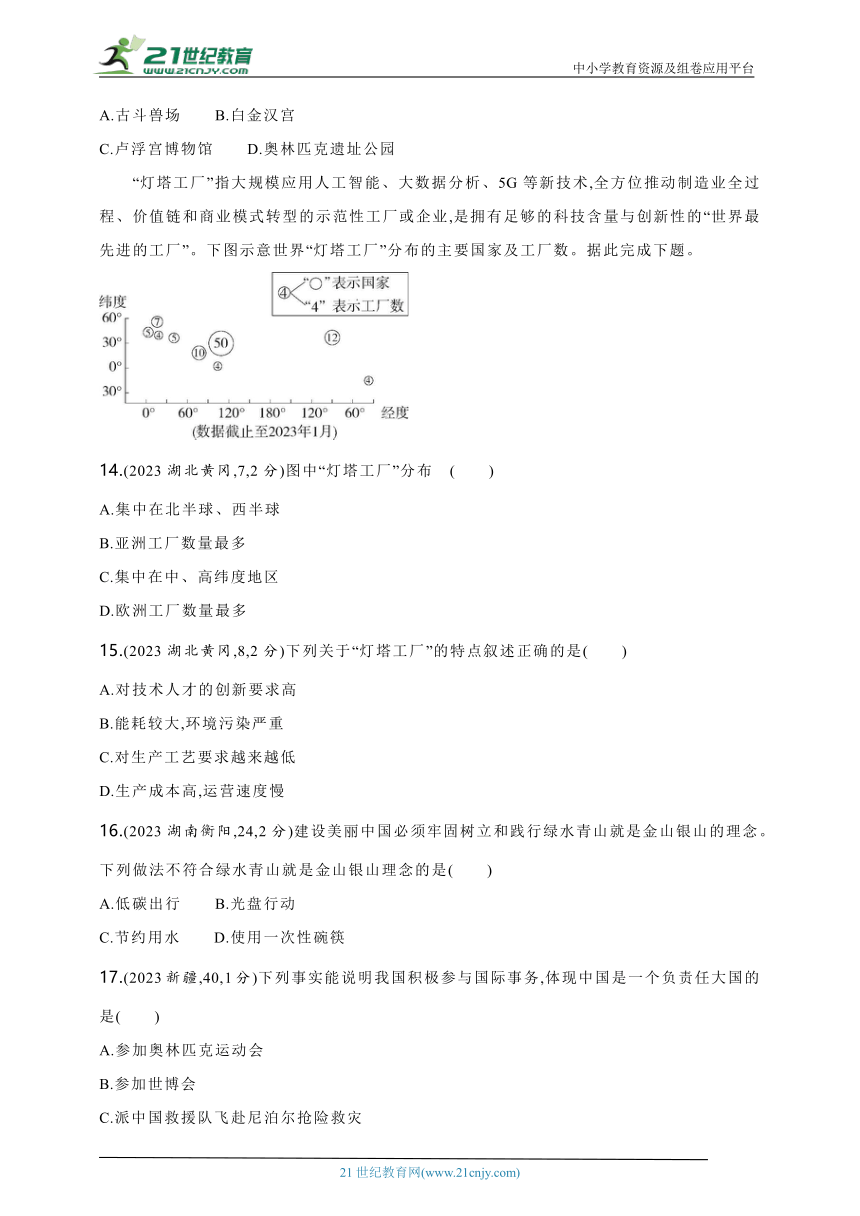 2024年中考地理专题练--主题四　发展与合作（含解析）