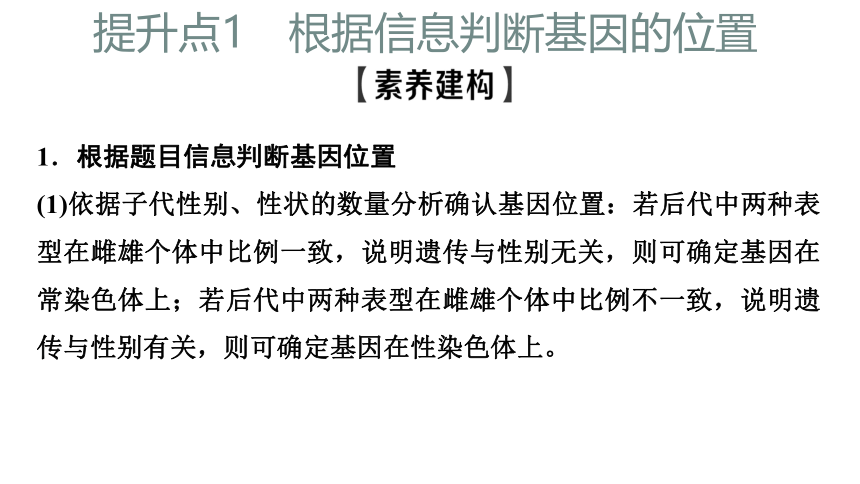 新人教高考生物学一轮复习素养加强课5　基因在染色体上位置的判断与探究(共50张PPT)